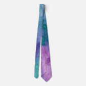 Aquarellblau Lila Krawatte (Rückseite)