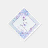 Aquarellblau Lila Lilac Blume Papier Napkins Serviette (Ecke)