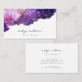 Aquarellblau lila-rosa-Age Visitenkarte (Vorne/Hinten)