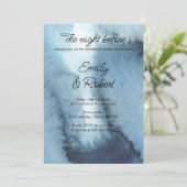 Aquarellblau, Marinebar Probe Abendessen Einladung (Stehend Vorderseite)