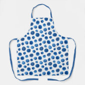 Aquarellblau-Marinepolka-Punkte. Modernes Muster Schürze (Vorderseite)