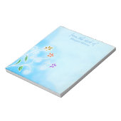 Aquarellblau mit weißen Blume Notizblock (Rotiert)
