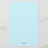 Aquarellblau mit Whimsikischen Blume Persönlich Briefpapier (Rückseite)