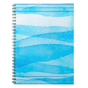 Aquarellblau Notizblock