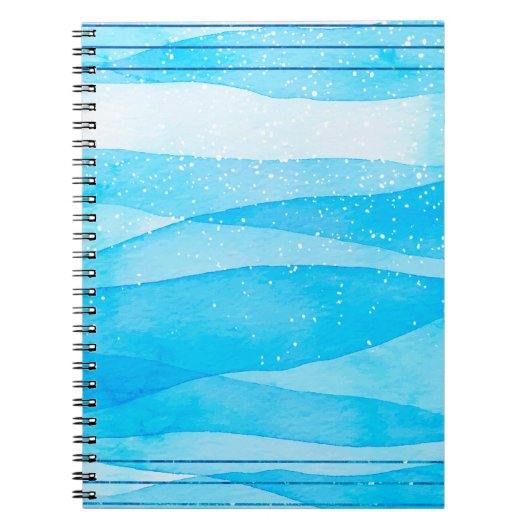 Aquarellblau Notizblock (Vorderseite)