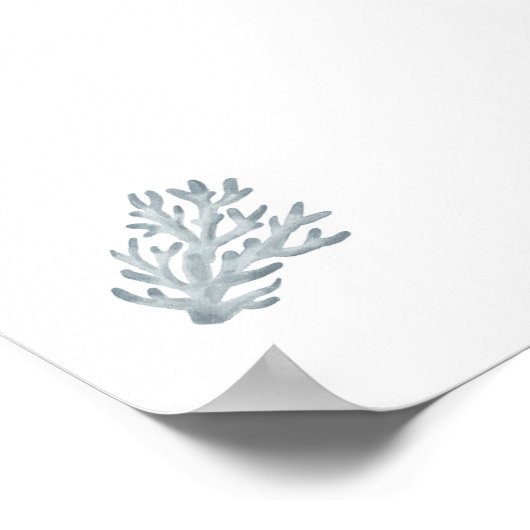 Aquarellblau Poster (Ecke)