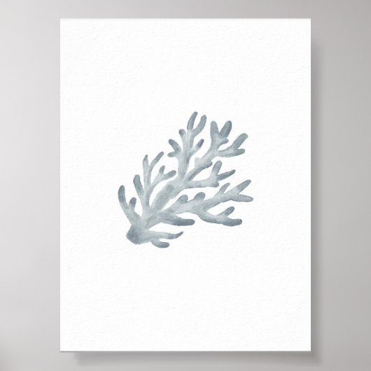 Aquarellblau Poster (Vorne)