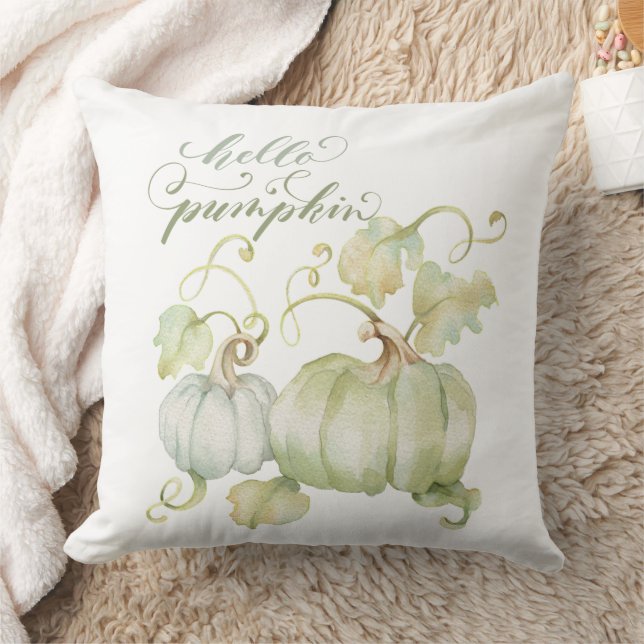 Aquarellblau Pumpkins 20 x 20 Throw Kissen (Decke)