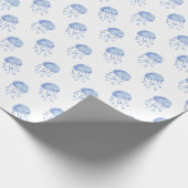 Aquarellblau-Quallen-Stranddesign Geschenkpapier (Ecke)