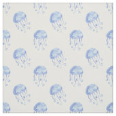 Aquarellblau-Quallen-Stranddesign Stoff (Muster)