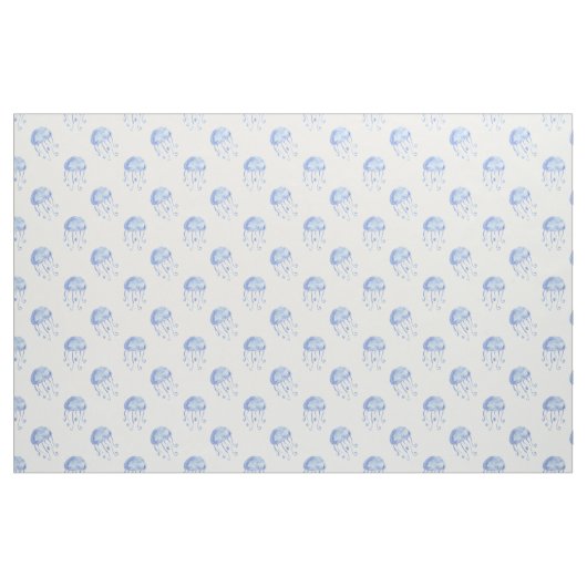 Aquarellblau-Quallen-Stranddesign Stoff (Fat Quarter (45,7 x 55,9 cm))
