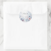 Aquarellblau Rosa Blumenaufkleber Runder Aufkleber (Tasche)