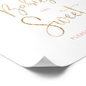 Aquarellblau Rosa Blütenblüte Kinder sind süß Poster (Ecke)