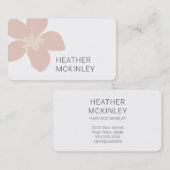 Aquarellblau Rosa Blütenpinsel Minimale Visitenkar Terminkarte (Vorne/Hinten)