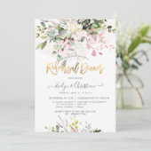 Aquarellblau Rosa Eukalyptus Probe Abendessen Einladung (Stehend Vorderseite)