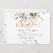 Aquarellblau Rosa Eukalyptus Probe Abendessen Einladung (Vorderseite)