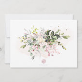 Aquarellblau Rosa Eukalyptus Probe Abendessen Einladung (Rückseite)