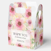 Aquarellblau Rosa Floral Vielen Dank Geschenkschachtel (Geöffnet)