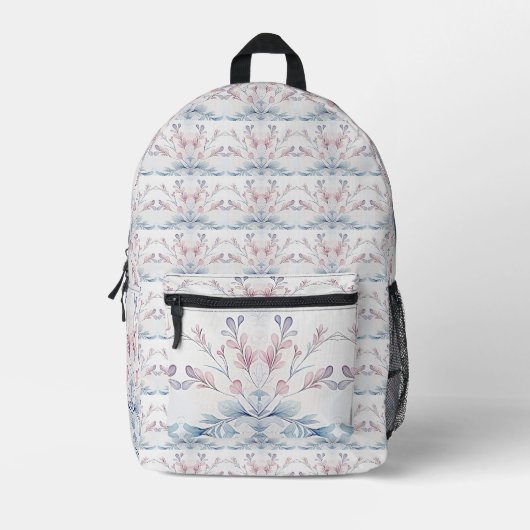 Aquarellblau Rosa floraler Rucksack schneiden Beut (Vorderseite)
