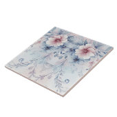 Aquarellblau Rosa Keramik Tile Fliese (Seite)