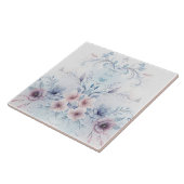 Aquarellblau Rosa Keramik Tile Fliese (Seite)