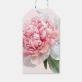 Aquarellblau Rosa Peonies Vielen Dank Geschenkanhänger (Rückseite)