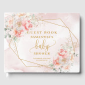 Aquarellblau Rosa-Pioniere Salbei Gold Gästebuch (Vorderseite)