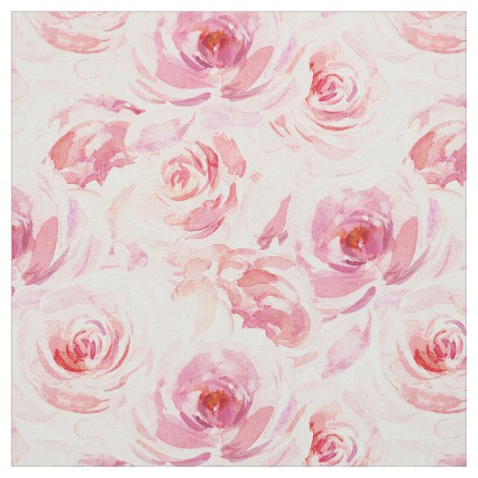 Aquarellblau Rosa Rose Stoff (Muster)