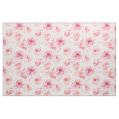 Aquarellblau Rosa Rose Stoff (Fat Quarter (45,7 x 55,9 cm))