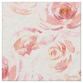 Aquarellblau Rosa Rose Stoff (Nahaufnahme)