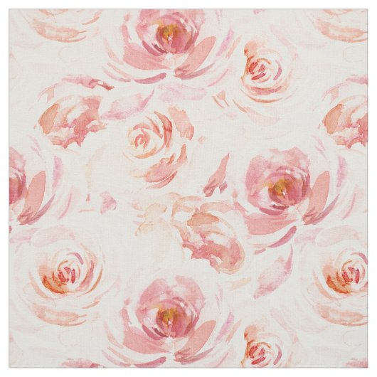 Aquarellblau Rosa Rose Stoff (Muster)