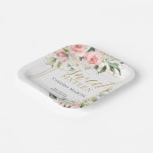 Aquarellblau Rose Eukalyptus 16 . Geburtstag Pappteller (Gewinkelt)