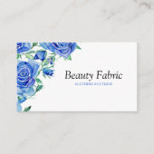 Aquarellblau Rose Mode Bekleidungsgeschäft Visitenkarte (Vorderseite)