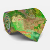 Aquarellblau Rot Türkis Gelb Krawatte (Gerollt)