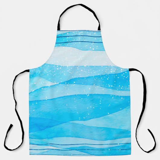Aquarellblau Schürze (Vorderseite)