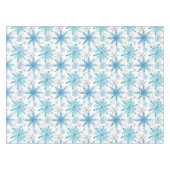 Aquarellblau & Silberner Glitzer Winterschneeflock Tischdecke (Vorderseite (Horizontal))
