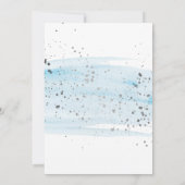 Aquarellblau & Silbertaufe & 1. Geburtstag Einladung (Rückseite)