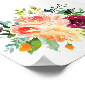 Aquarellblau-Spray Vintage Landkunst Poster (Ecke)