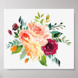 Aquarellblau-Spray Vintage Landkunst Poster