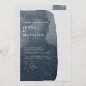 Aquarellblau-Stahlwäsche Moderne Hochzeit Einladung (Vorne/Hinten)