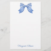 Aquarellblau Stripteppichboden Briefpapier (Vorderseite)