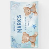 Aquarellblau Teddybär Kinder willkommen Banner (Vertikal)