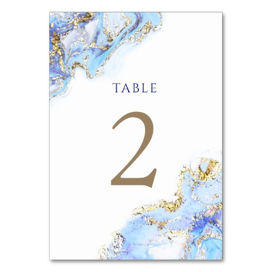 Aquarellblau Tischnummer 2 (Rückseite)