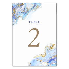 Aquarellblau Tischnummer 2