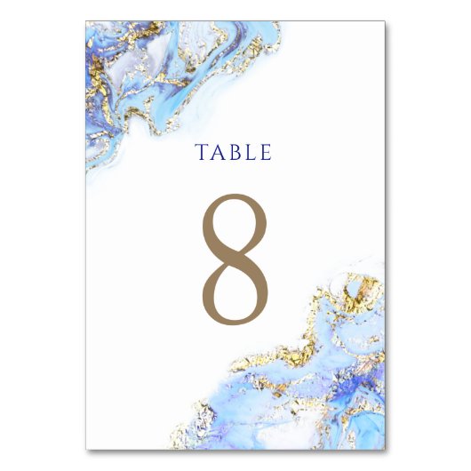 Aquarellblau, Tischnummer 8 (Rückseite)