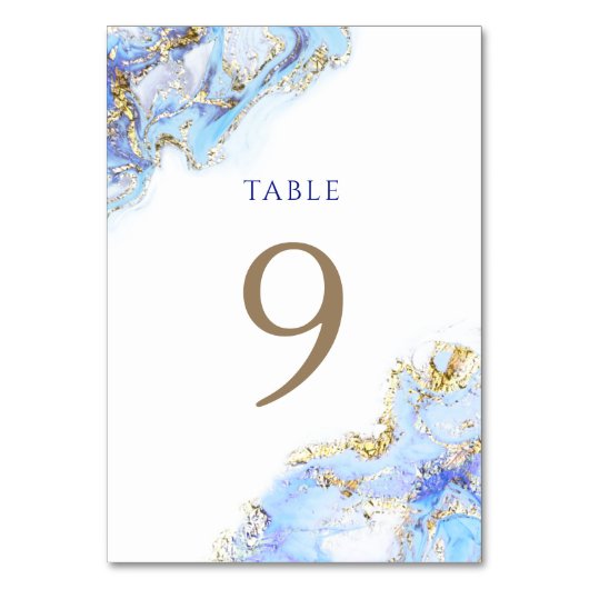 Aquarellblau, Tischnummer 9 (Rückseite)