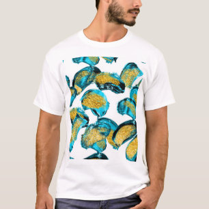 Aquarellblau, Türkis, Goldkunst. T-Shirt
