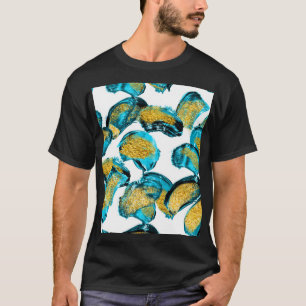 Aquarellblau, Türkis, Goldkunst. T-Shirt