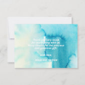 Aquarellblau Türkis Palm Tree DANKE (Rückseite)