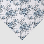 Aquarellblau und blau florales Muster Urlaub Seidenpapier (Ausschnitt)